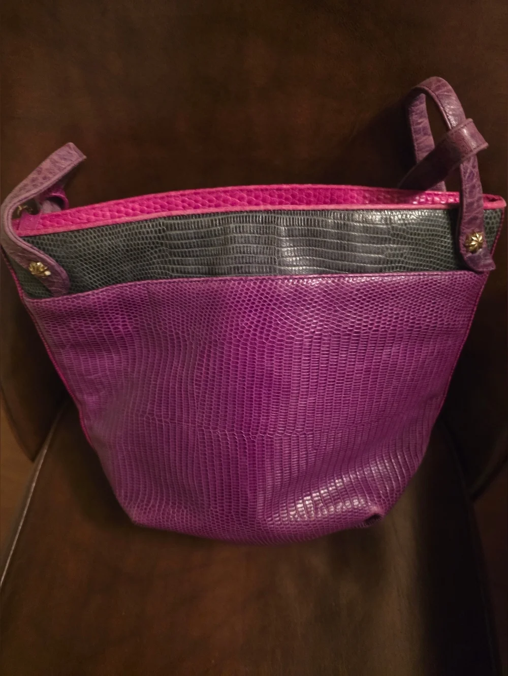 Sharif Vintage Purple & Pink Patchwork Leather Shoulder Bag